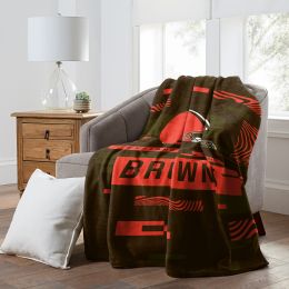 BROWNS OFFICIAL NFL "Digitize" Raschel Throw Blanket;  60" x 80"